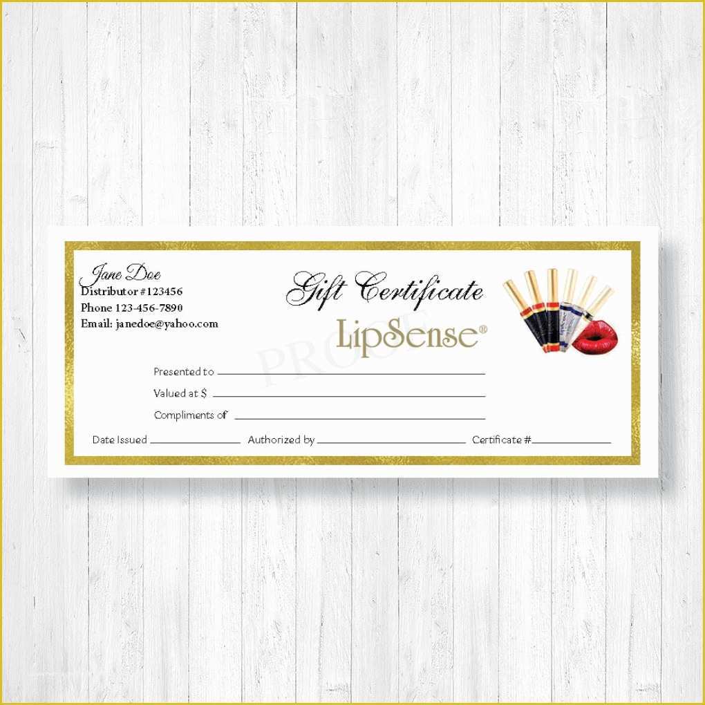 Lipsense Gift Certificate Template Free Of Lipsense Gift Certificates – Pdq Lip Prints