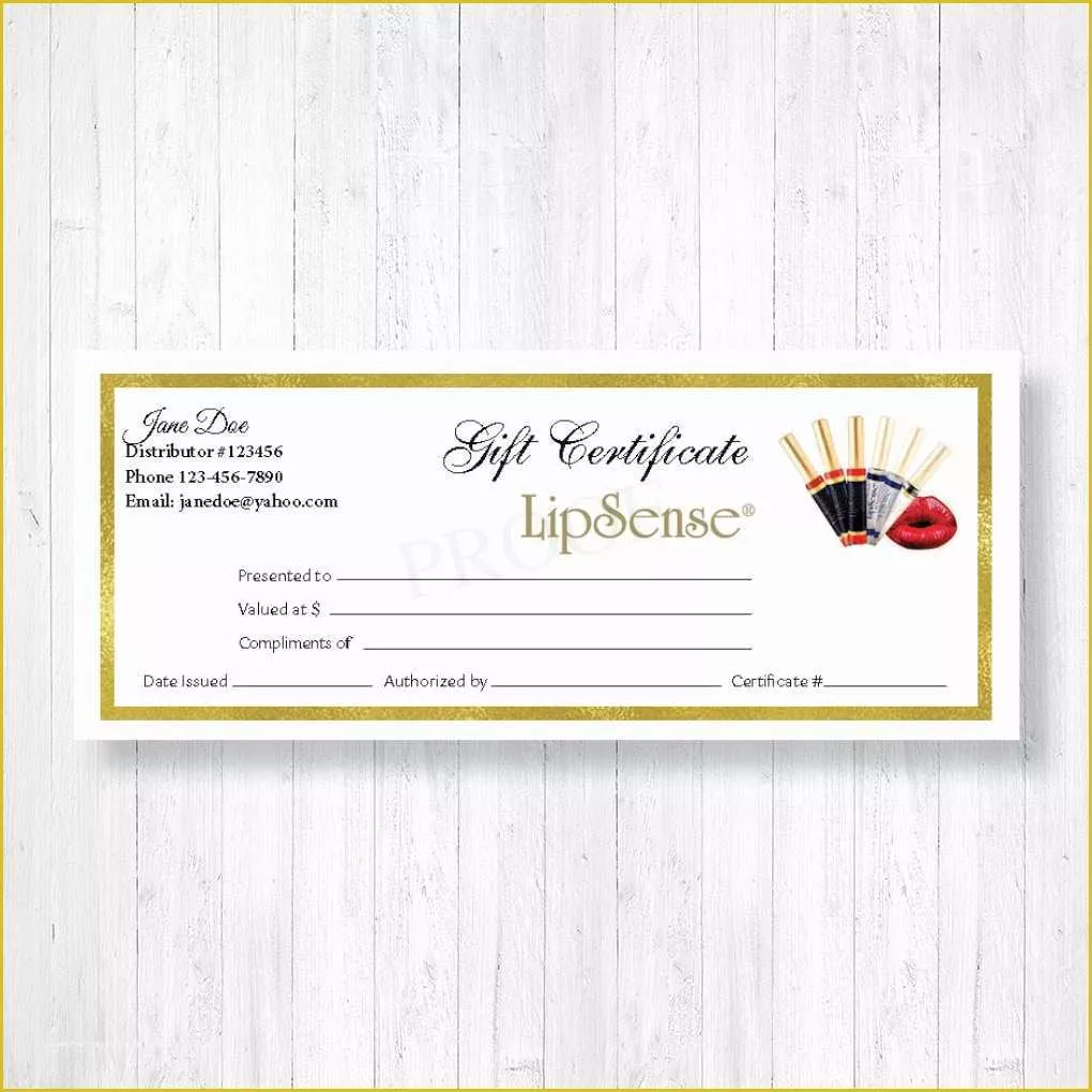 32 Lipsense Gift Certificate Template Free