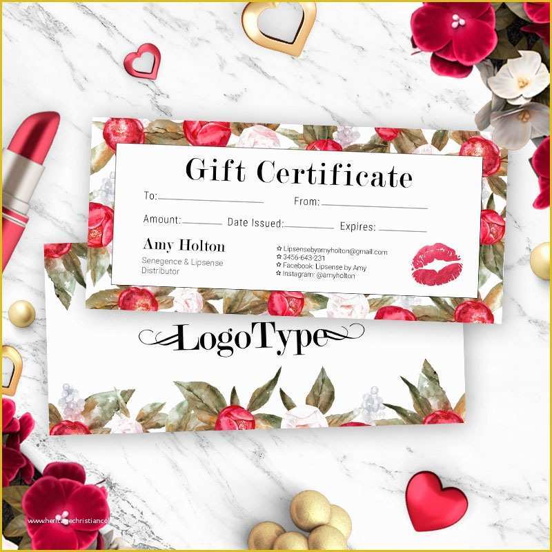 Lipsense Gift Certificate Template Free Of Lipsense Peonies Gift Certificate Cutergb Printable