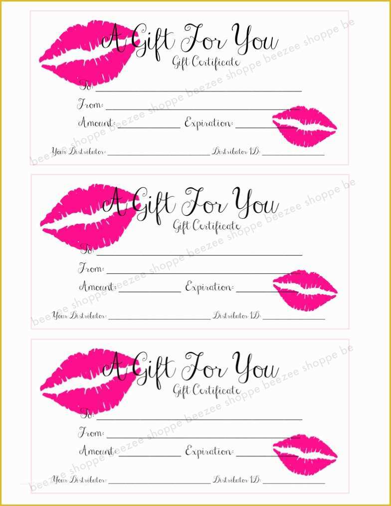 Lipsense Gift Certificate Template Free Of Printable Gift Certificate Lipsense Senegence Gift Card