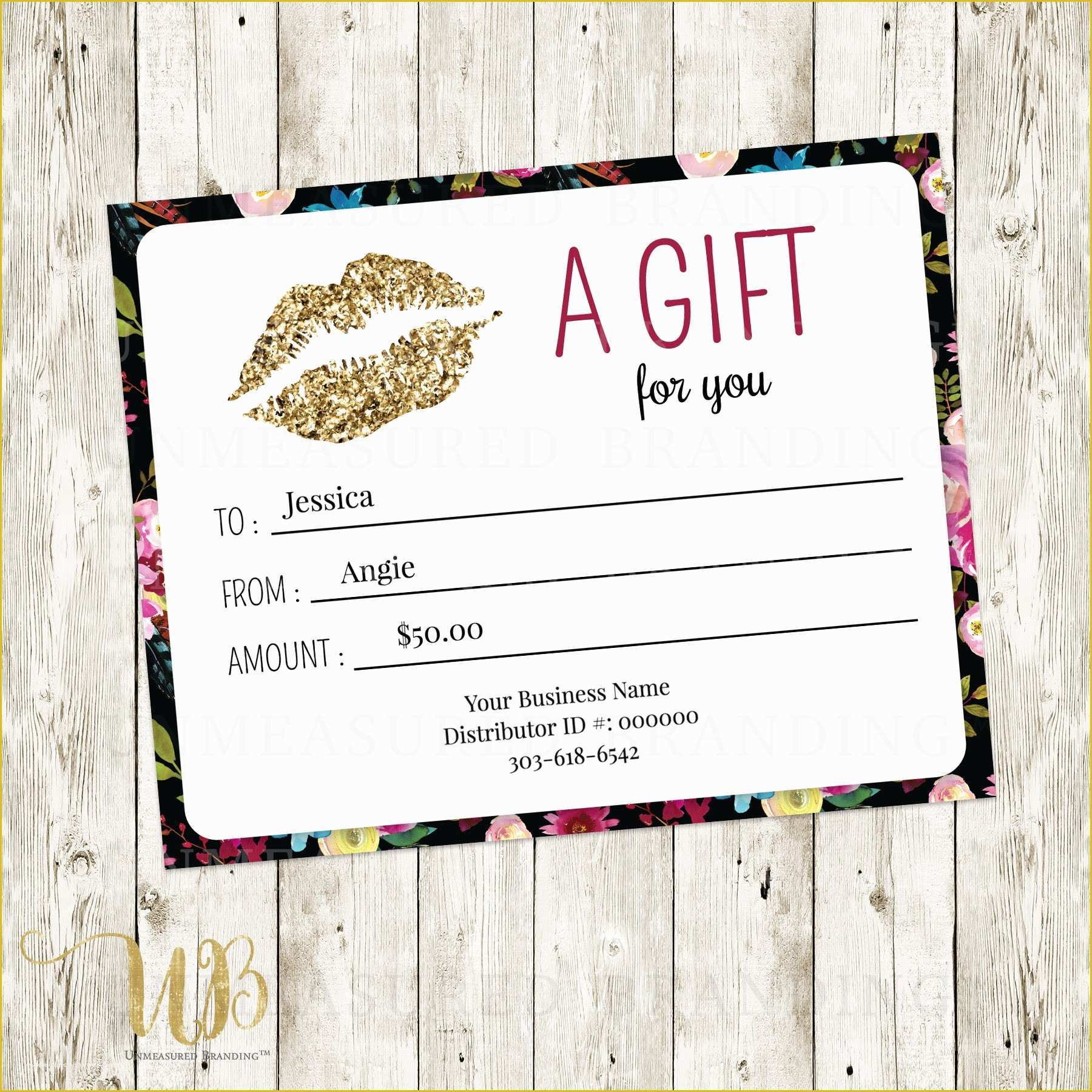 Lipsense Gift Certificate Template Free Of Printable Gift Certificates Line Free Lipsense Gift