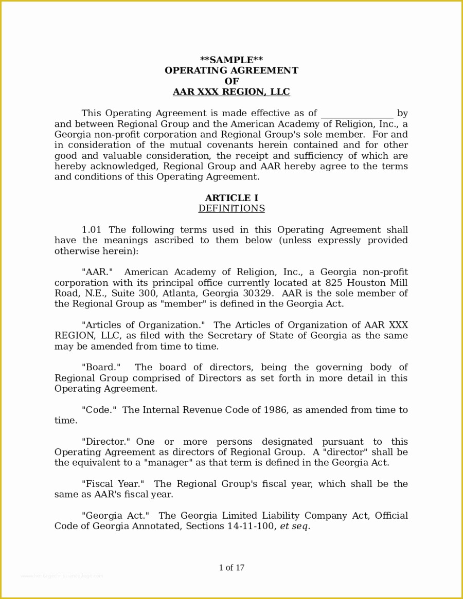 Llc Operating Agreement Template Free Of 2018 Llc Operating Agreement Template Fillable