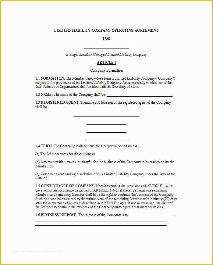 Llc Operating Agreement Template Free Of 30 Professional Llc Operating Agreement Templates