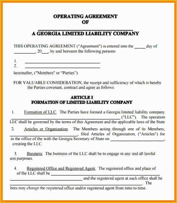 Llc Operating Agreement Template Free Of 8 Llc Operating Agreement Template