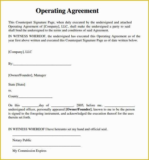 Llc Operating Agreement Template Free Of 9 Sample Llc Operating Agreement Templates to Download
