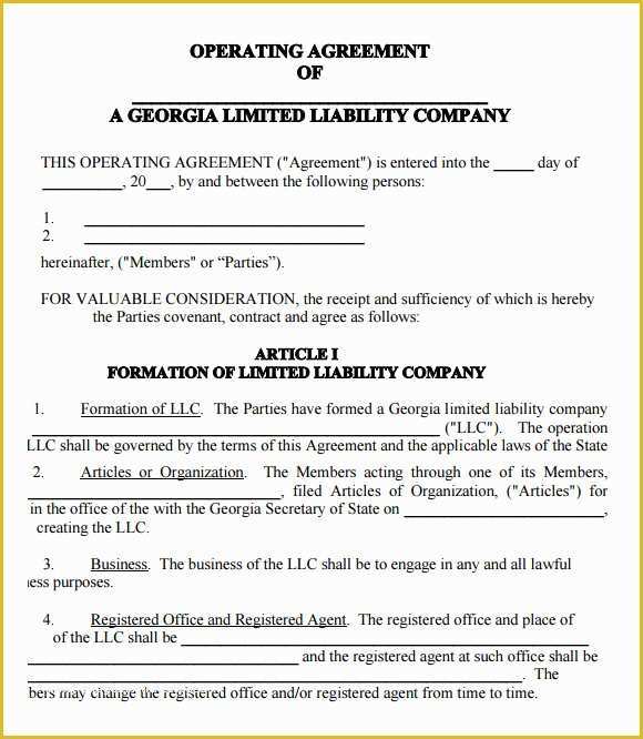 Llc Operating Agreement Template Free Of 9 Sample Llc Operating Agreement Templates to Download