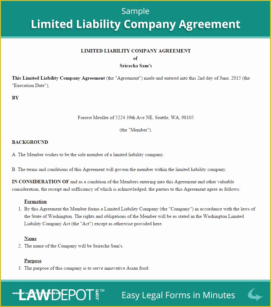 Llc Operating Agreement Template Free Of Llc Operating Agreement Template Us