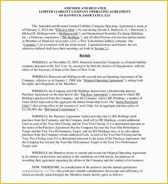 Llc Operating Agreement Template Free Of Operating Agreement Template 10 Free Word Pdf Document