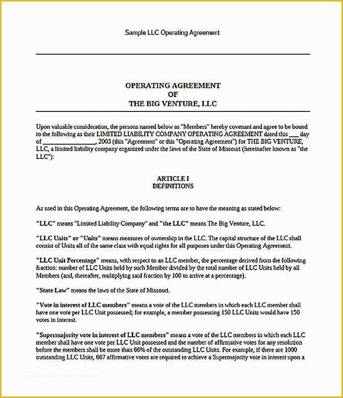 Llc Operating Agreement Template Free Of Single Member Llc Operating Agreement Template Free