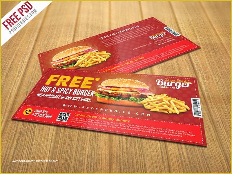 Loyalty Card Template Psd Free Of Free Psd Free Burger Coupon Card Template Psd by Psd