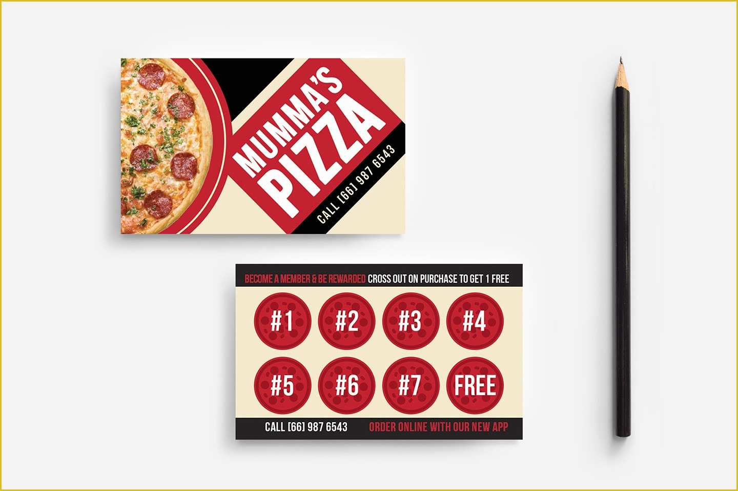 Loyalty Card Template Psd Free Of Pizza Restaurant Loyalty Card Template In Psd Ai & Vector
