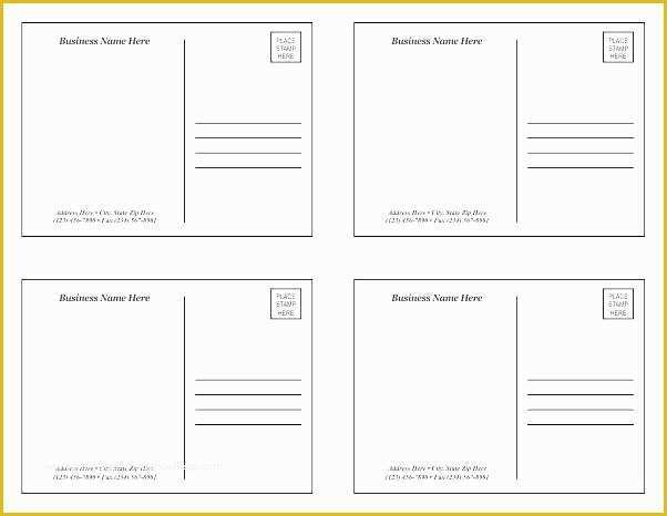 Mac Pages Templates Free Download Of Postcard Template 4 Per Page by 6 to A Templates