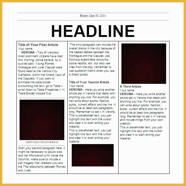 Make My Own Template Free Of Make Create My Own Newspaper Template A Fake Article Your
