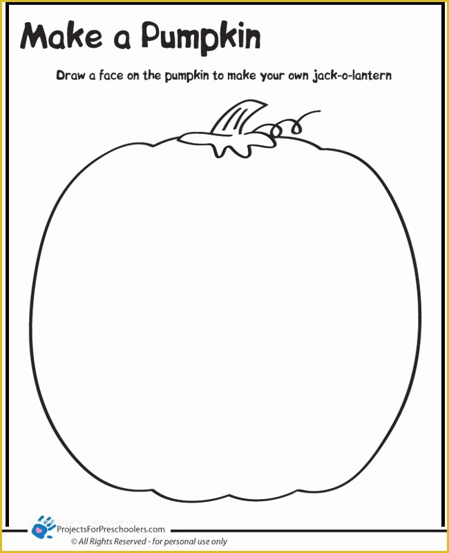 Make My Own Template Free Of Pumpkin Coloring Pages for Preschool Coloring Home