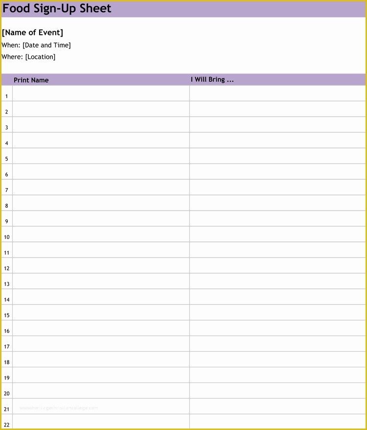 Make Your Own Will Free Template Of 26 Free Sign Up Sheet Templates Excel &amp; Word