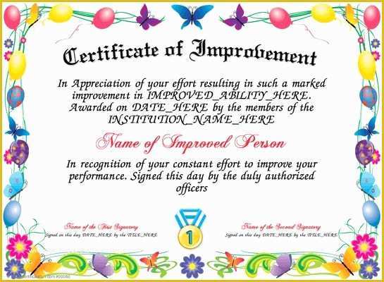 Make Your Own Will Free Template Of Certificate Of Improvement Here is Our Free Certificate