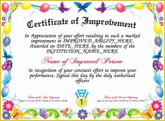 Make Your Own Will Free Template Of Certificate Of Improvement Here is Our Free Certificate