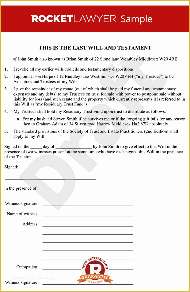 Make Your Own Will Free Template Of Will Template Free Last Will & Testament form Line