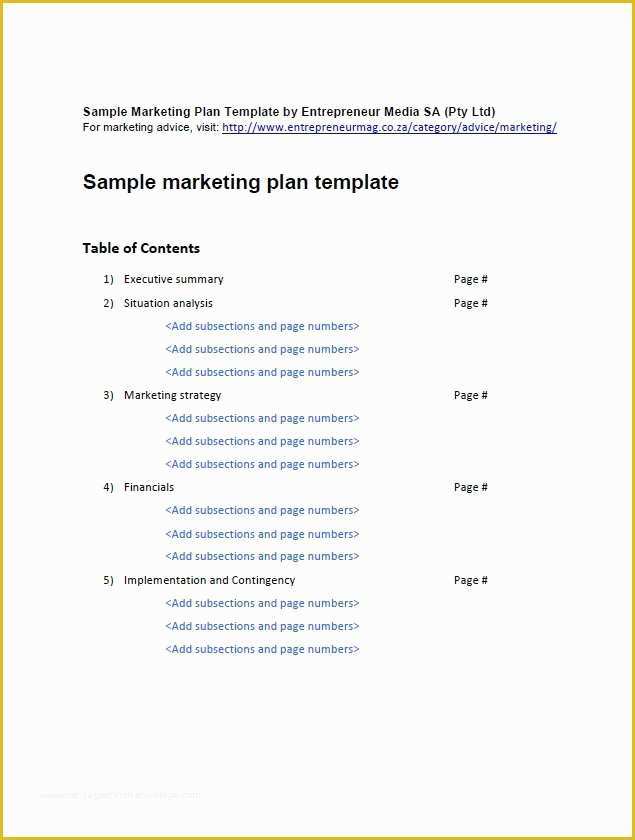 Marketing Plan Template Free Of 33 Free Professional Marketing Plan Templates Free