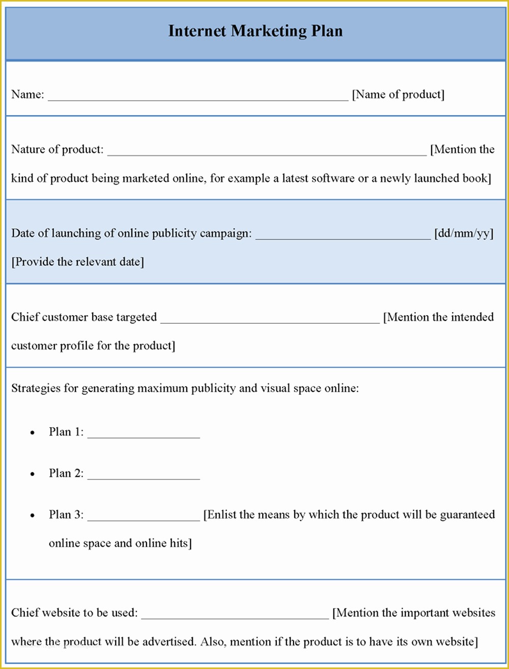 Marketing Plan Template Free Of Dfsoftware Blog