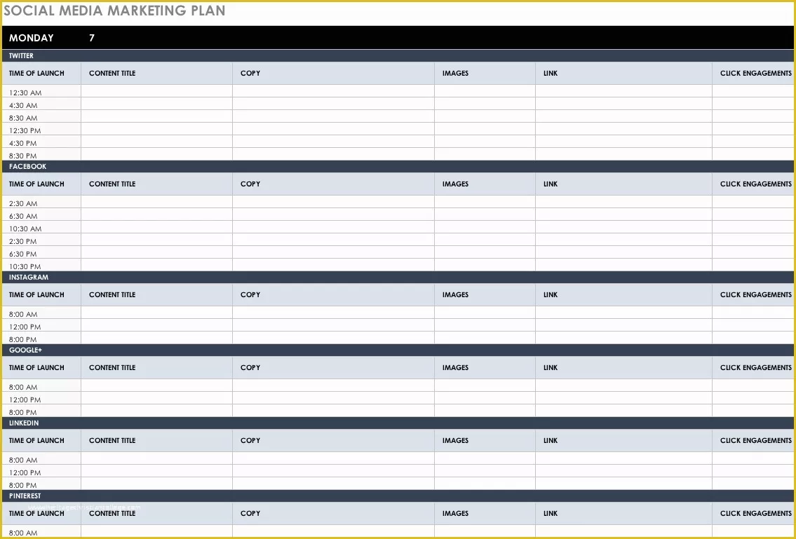 Marketing Plan Template Free Of Free Marketing Plan Templates for Excel