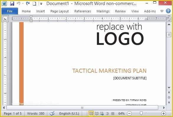 Marketing Plan Template Free Of Free Marketing Strategy Template for Word
