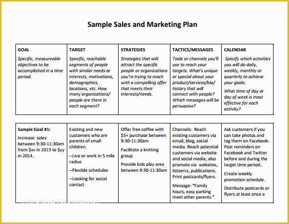Marketing Plan Template Free Of Free Sales Plan Templates Free Printables Word Excel