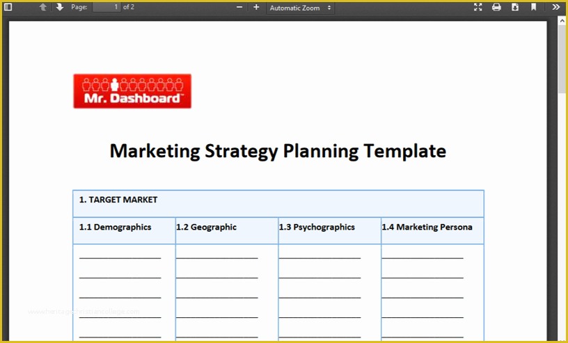 Marketing Plan Template Free Of Marketing Strategy Planning Template Free – Mr Dashboard