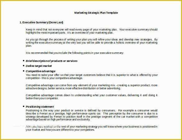 Marketing Plan Template Free Of Marketing Strategy Templates 20 Pdf ...