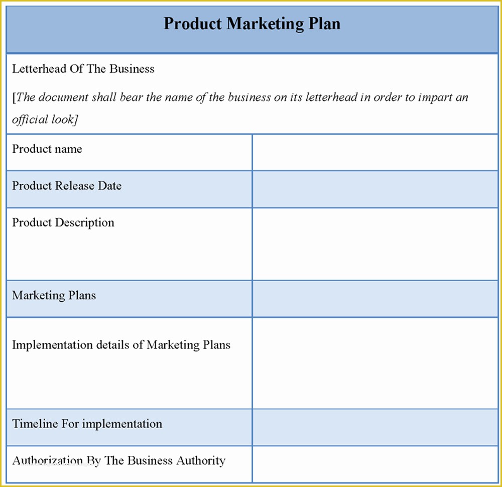 Marketing Plan Template Free Of Product Template for Marketing Plan Template Of Product