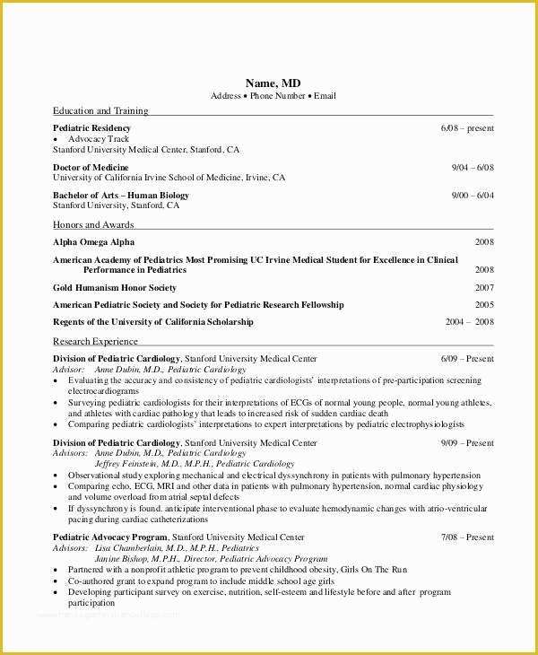 Medical Cv Template Free Download Of 10 Sample Medical Curriculum Vitae Templates Pdf Doc