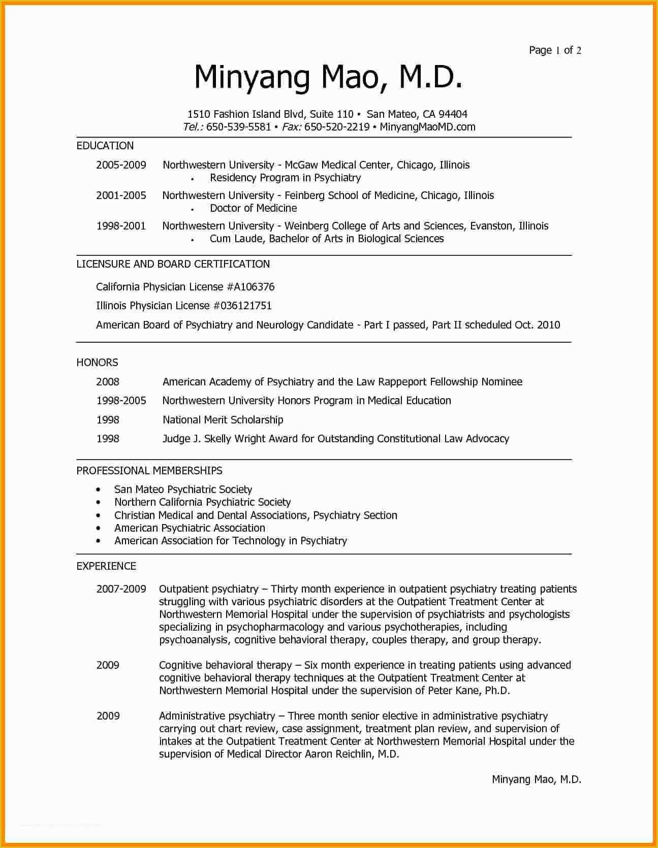 Medical Cv Template Free Download Of 11 Cv Sample for Doctors