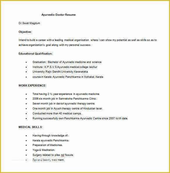 Medical Cv Template Free Download Of 13 Doctor Resume Templates Pdf Doc