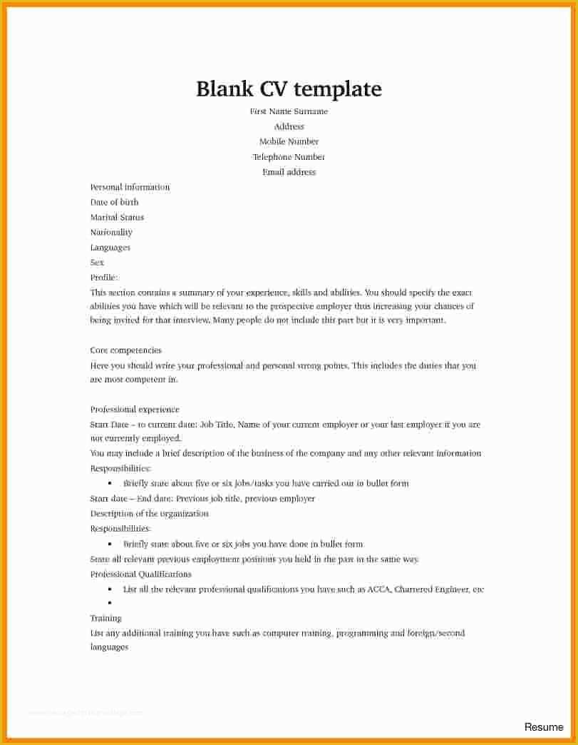 Medical Cv Template Free Download Of 5 Cv forms