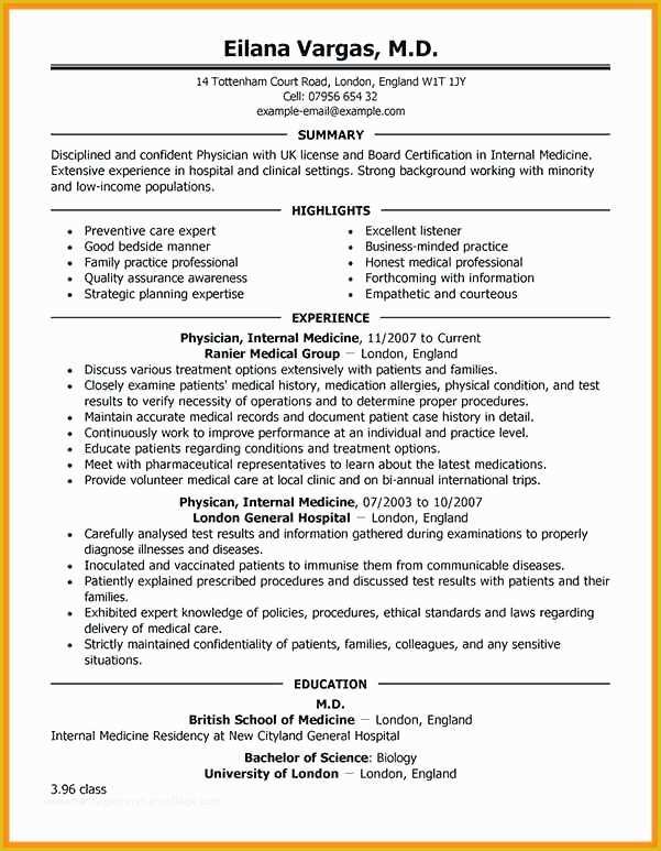 Medical Cv Template Free Download Of Doctor Resume Template Medical Professional Resume Te