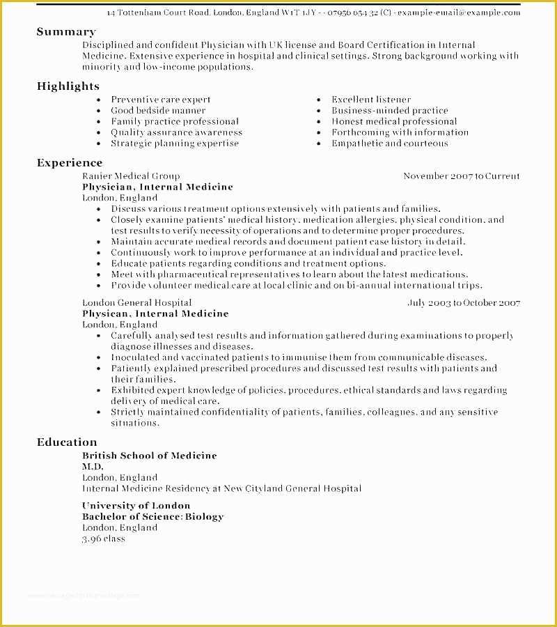 Medical Cv Template Free Download Of Fresher Doctor Resume format India Pediatrician Resumes