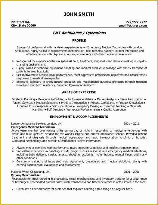 Medical Cv Template Free Download Of Here to Download This Emergency Medical Technician