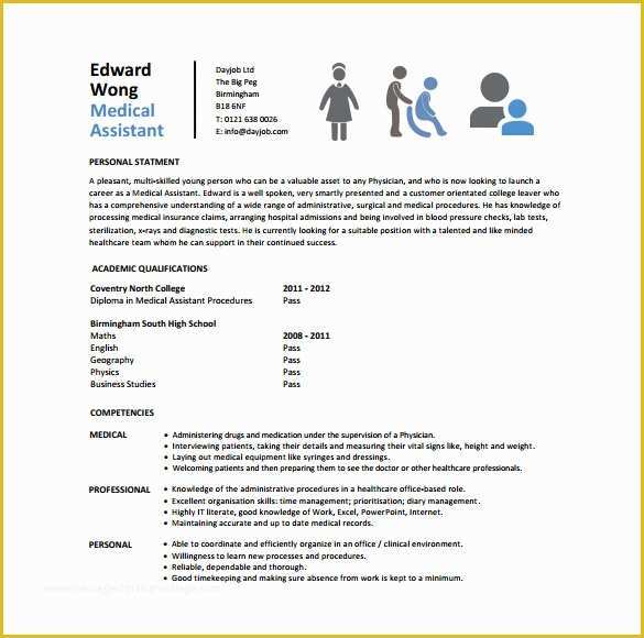Medical Cv Template Free Download Of Medical assistant Resume Template – 8 Free Word Excel