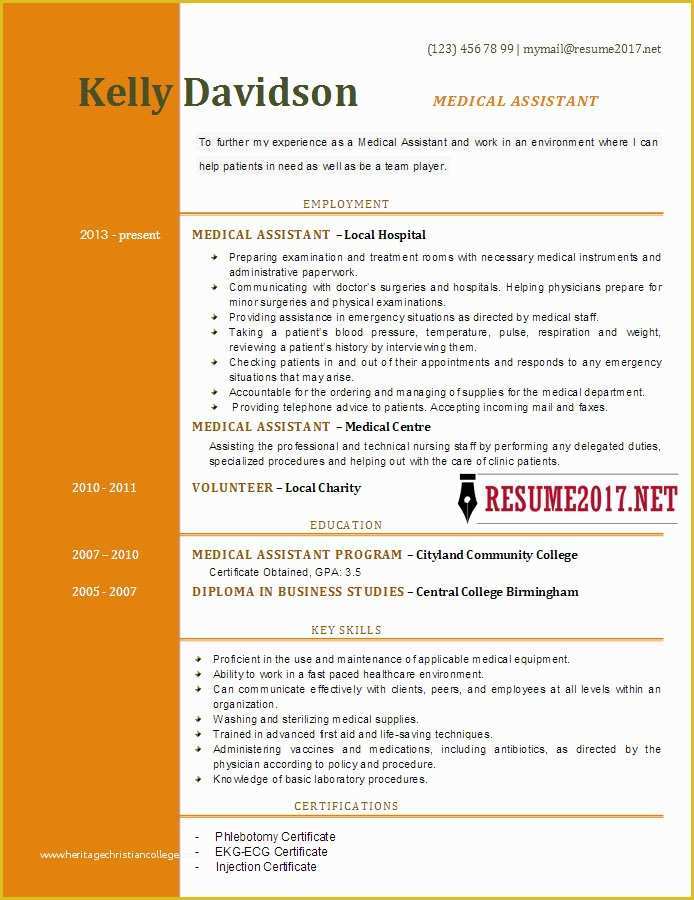 Medical Cv Template Free Download Of top 6 Medical assistant Resume Templates 2017