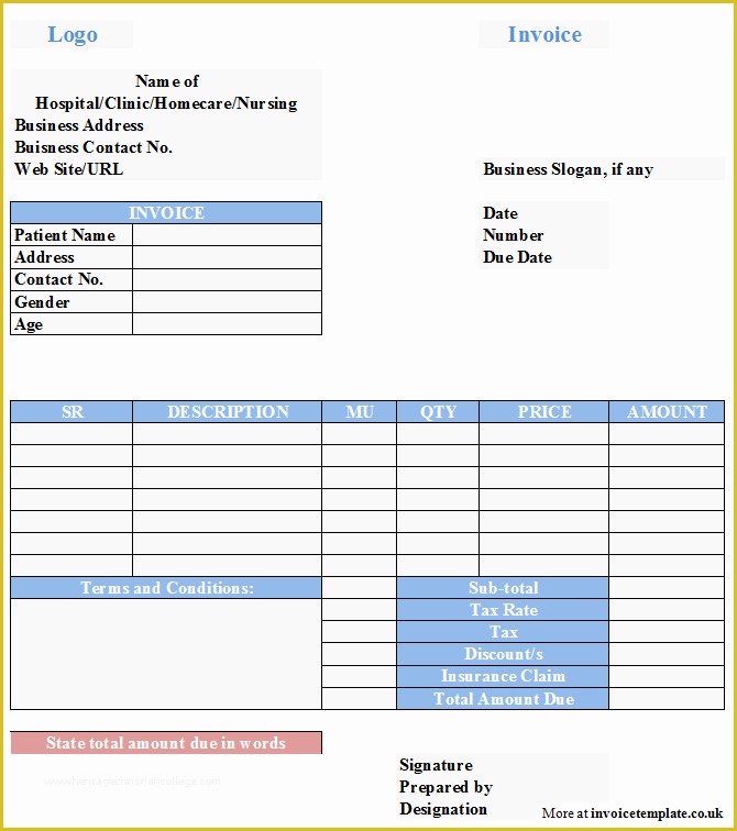 Medical Invoice Template Free Download Of 7 Free Invoice