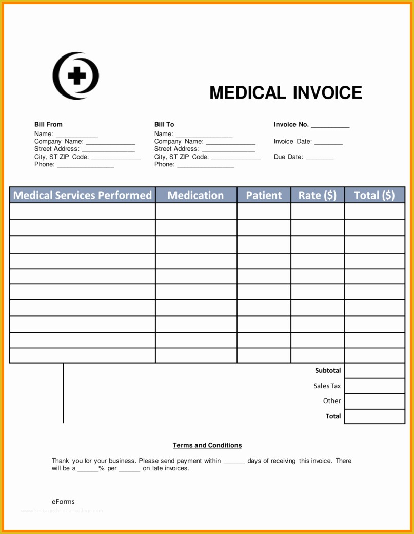 Medical Invoice Template Free Download Of 8 Medical Billing Invoice Template Free