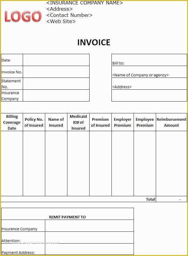 Medical Invoice Template Free Download Of Medical Insurance form Invoice Template Invoice Templates
