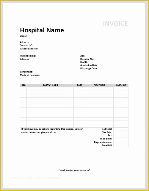 Medical Invoice Template Free Download Of Medical Invoice Template