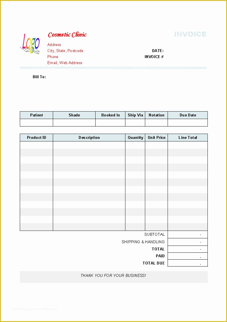 Medical Invoice Template Free Download Of Medical Invoice Template