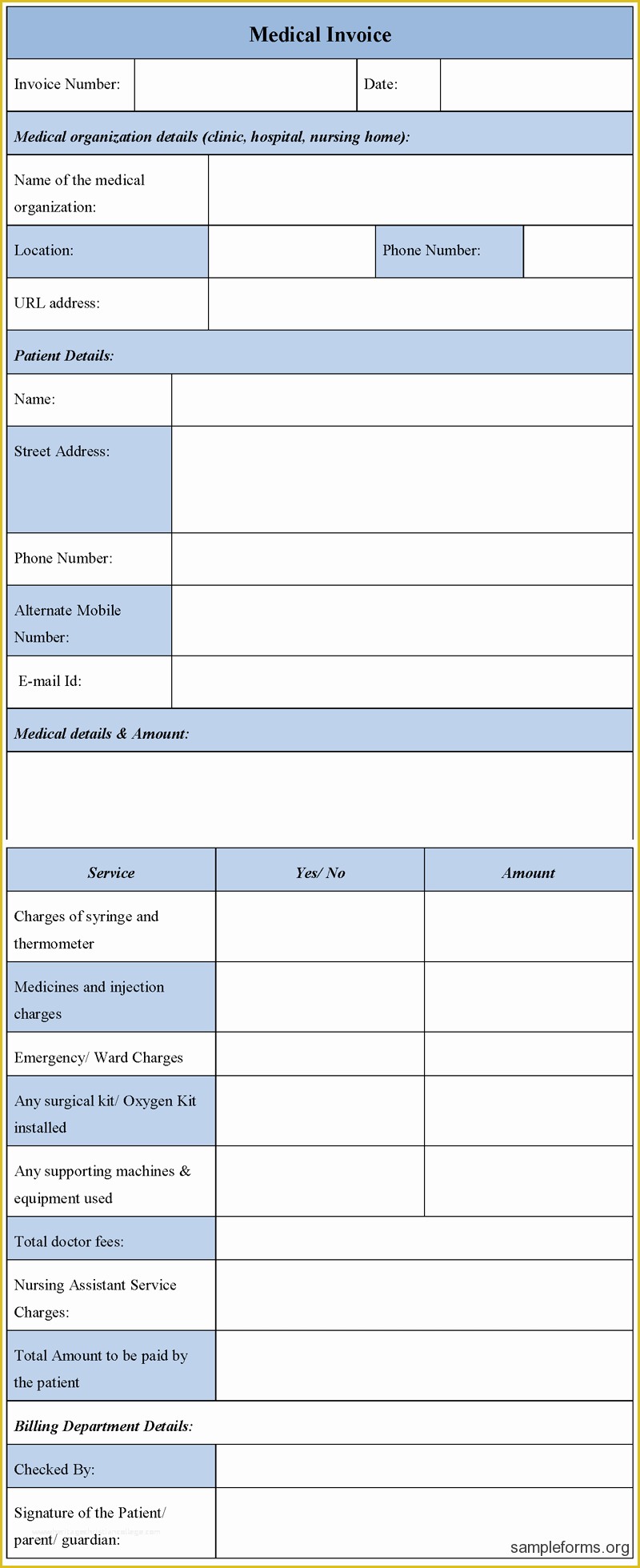 Medical Invoice Template Free Download Of Medical Invoice Template Word