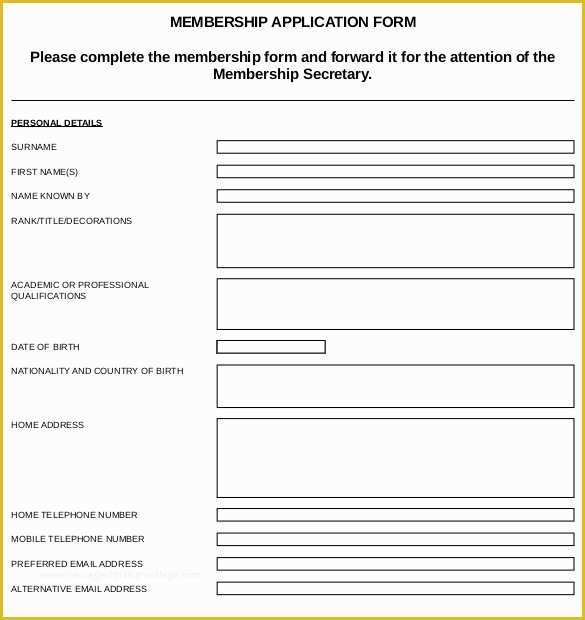 Membership Application form Template Free Of 15 Sample Club Application Templates Pdf Doc