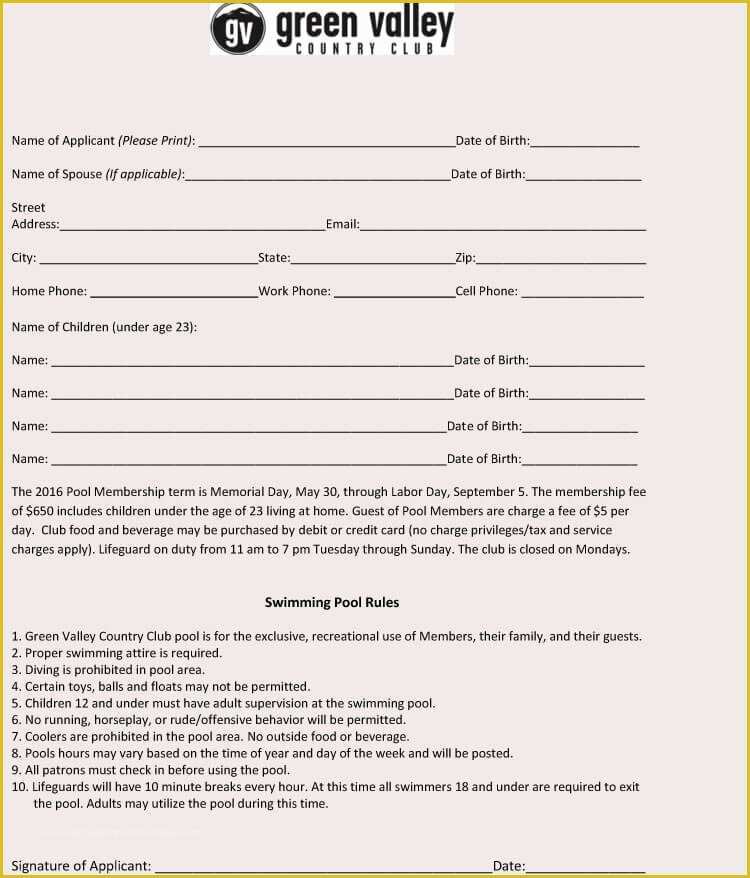 Membership Application form Template Free Of 6 Best Examples Of Membership Application forms with Free