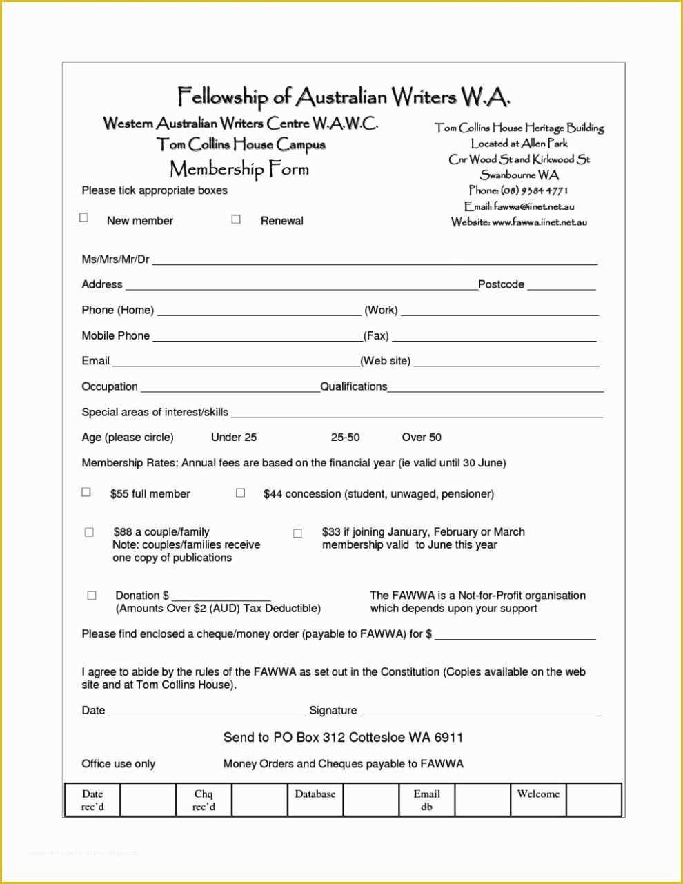 Membership Application form Template Free Of Membership Application form Template Word