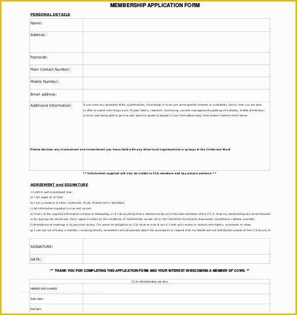 Membership Application form Template Free Of Membership Application Template – 12 Free Word Pdf