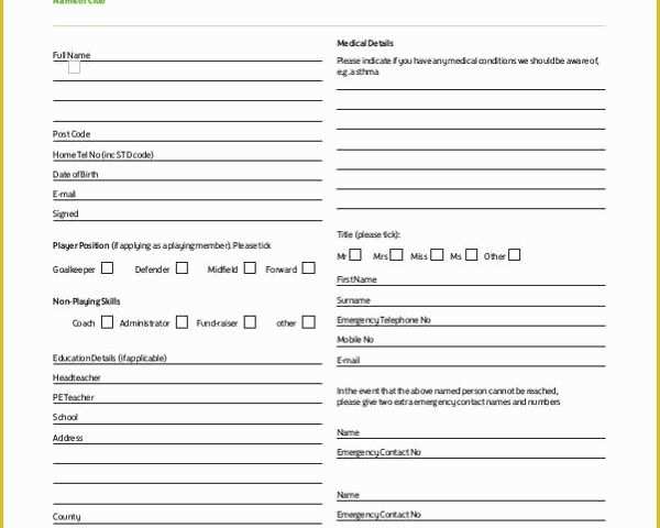 Membership Application form Template Free Of Sample Membership Registration forms 7 Free Documents